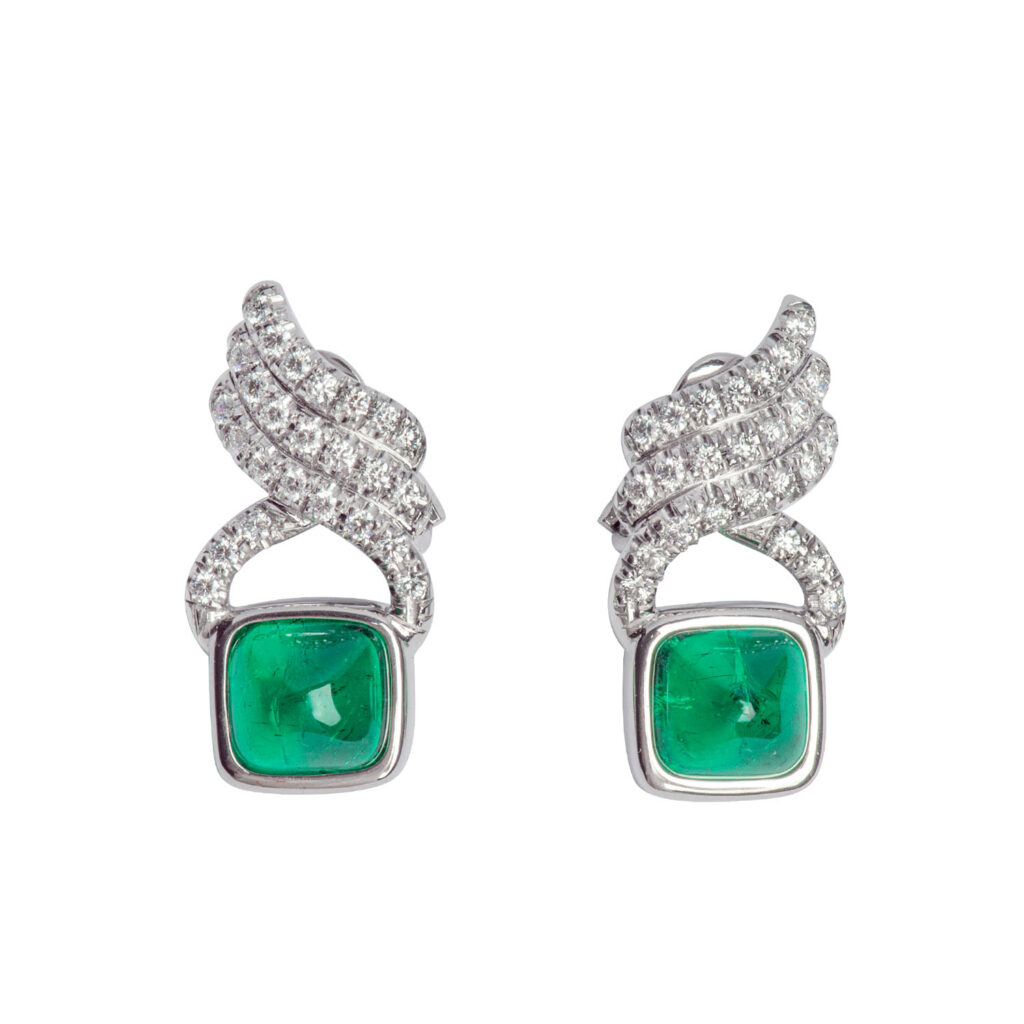 orecchini smeraldo cabochon